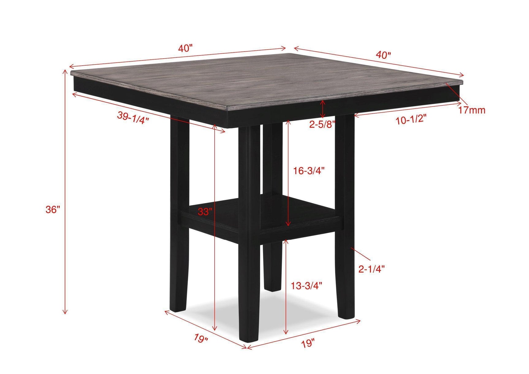 Lester Light Gray Counter Height Set