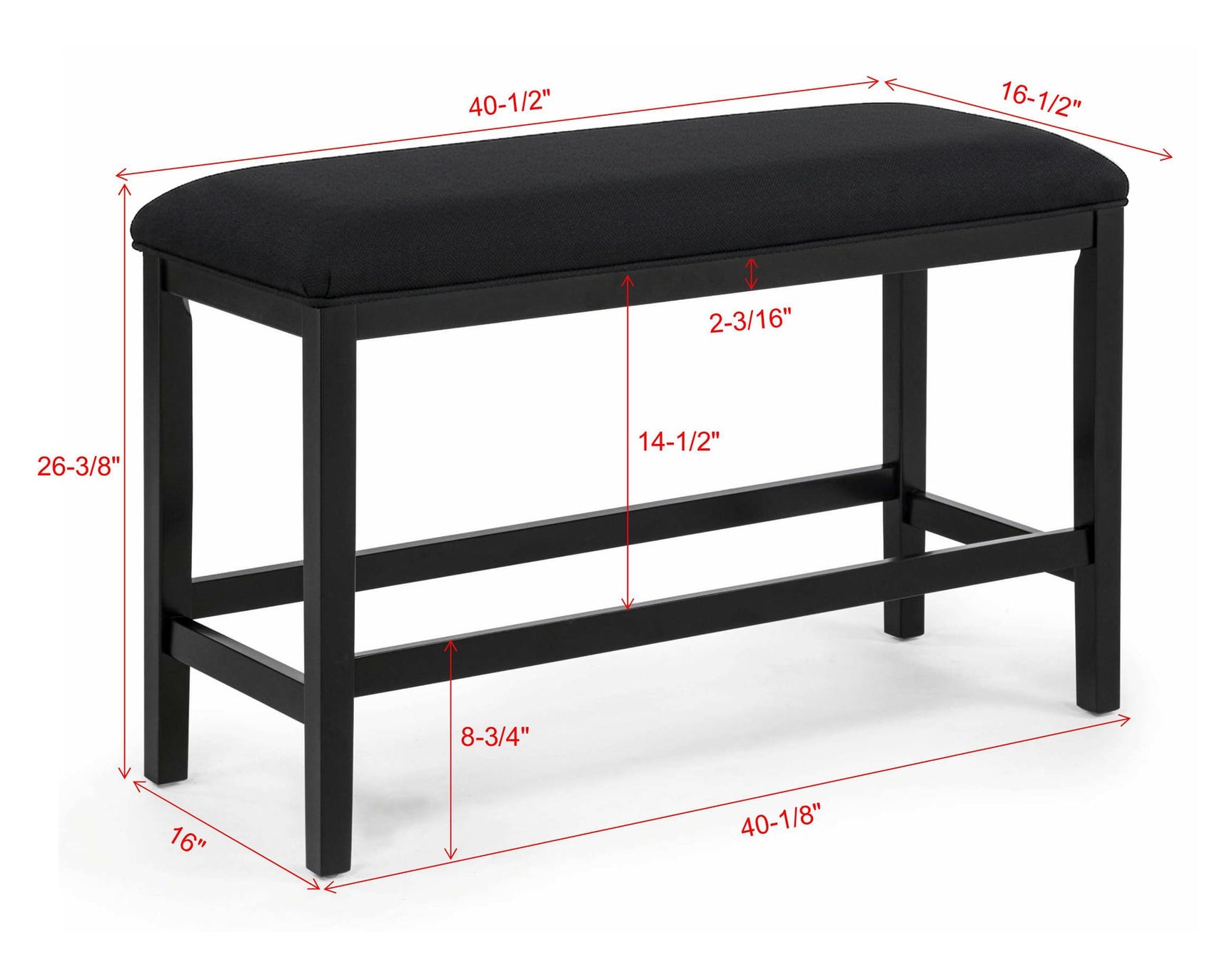 Sebastian Black Counter Height Set view 8