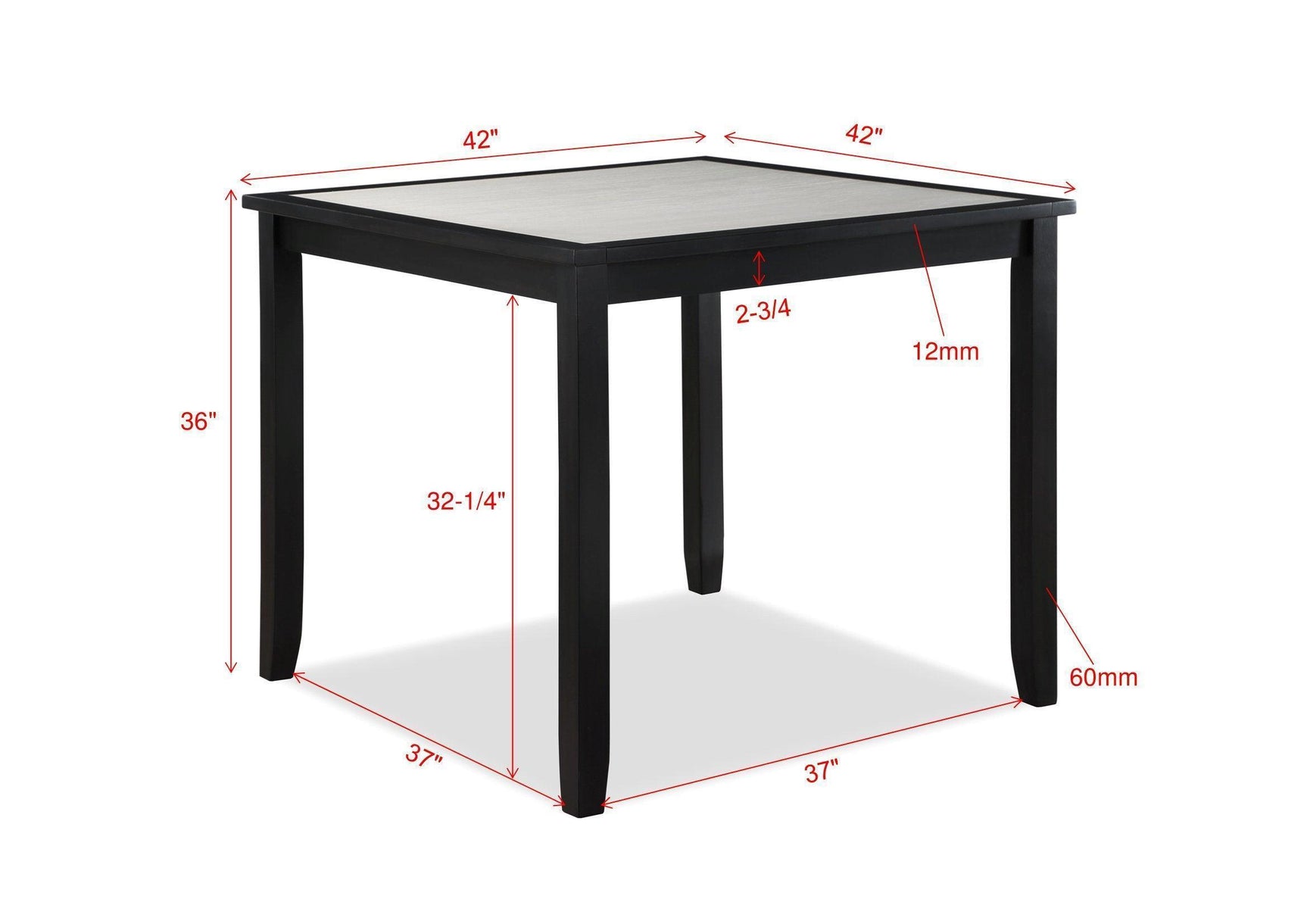 Salvador Light Gray Black Counter Height Set