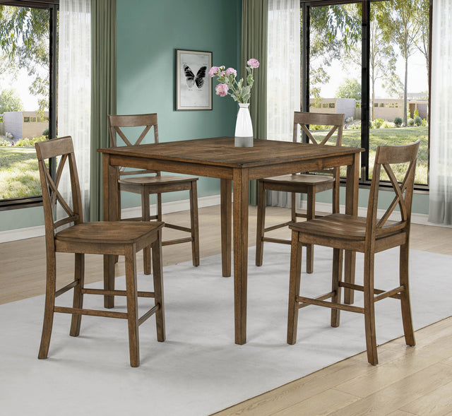 Theodore 5-Piece Brown Counter Height Set from Ella Furniture