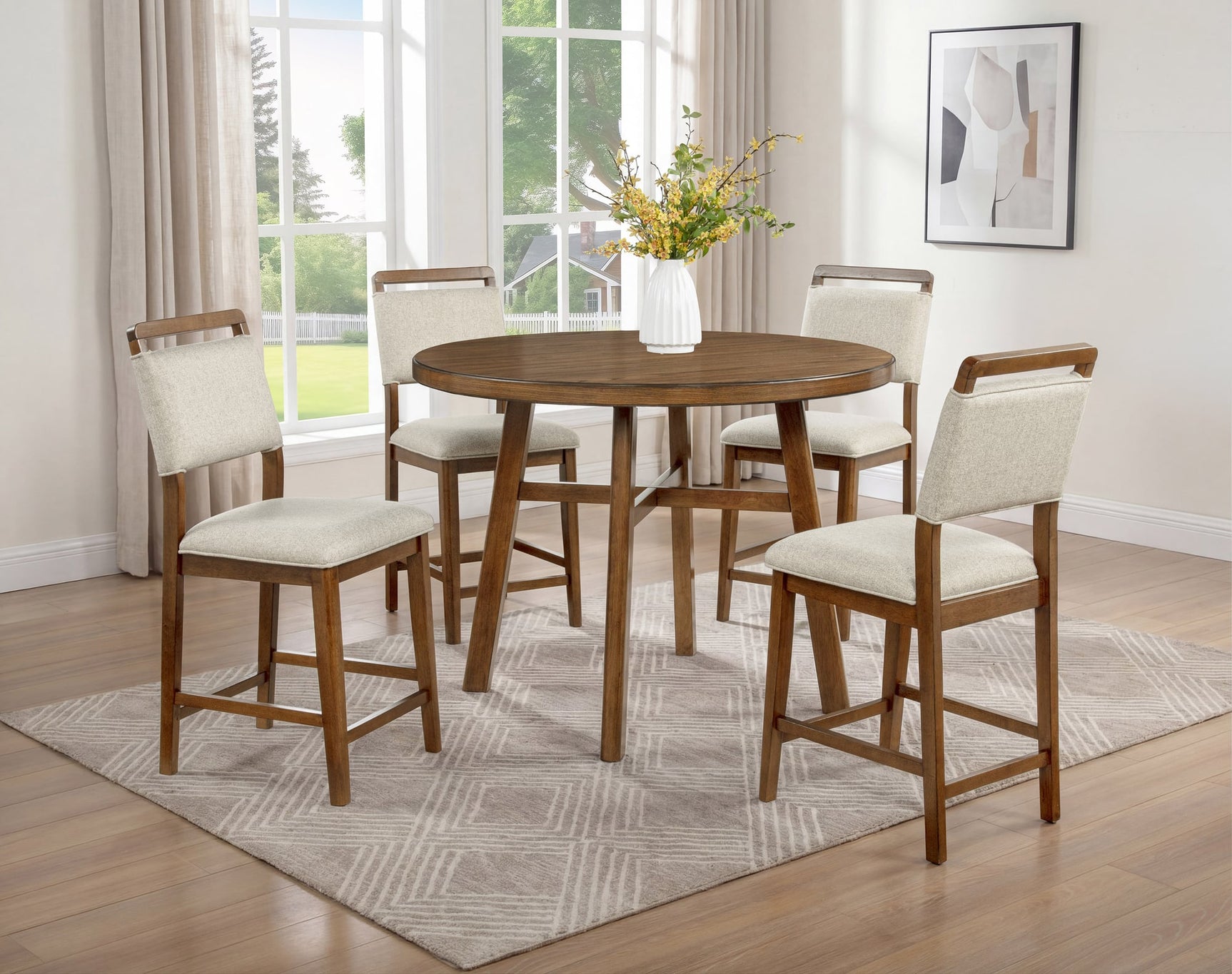 Blanche Brown Round Counter Height Set from Ella Furniture