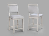 Blanche White Upholstered Round Counter Height Set