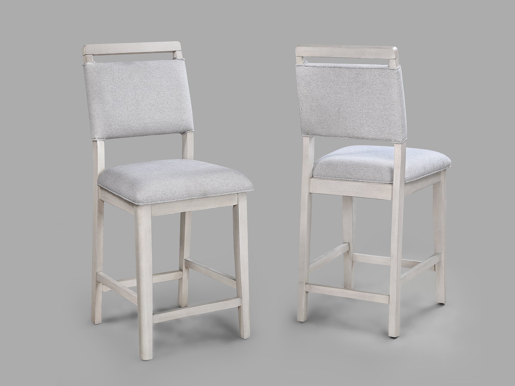 Blanche White Upholstered Round Counter Height Set