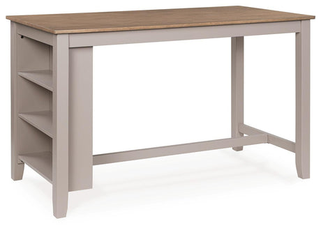 Harperfeld Natural/Gray Counter Height Dining Table — angled view