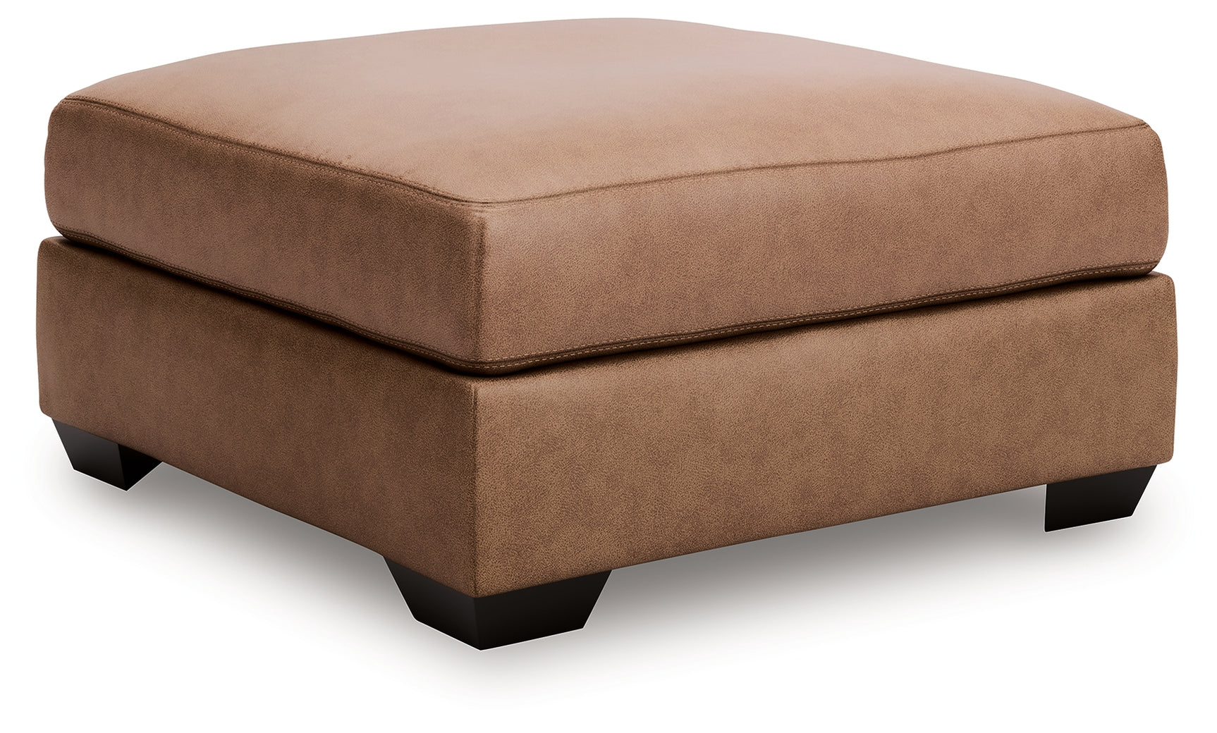 WillowBend Caramel Faux Leather Oversized Accent Ottoman