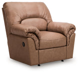 WillowBend Caramel Faux Leather Recliner