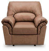 WillowBend Caramel Faux Leather Recliner