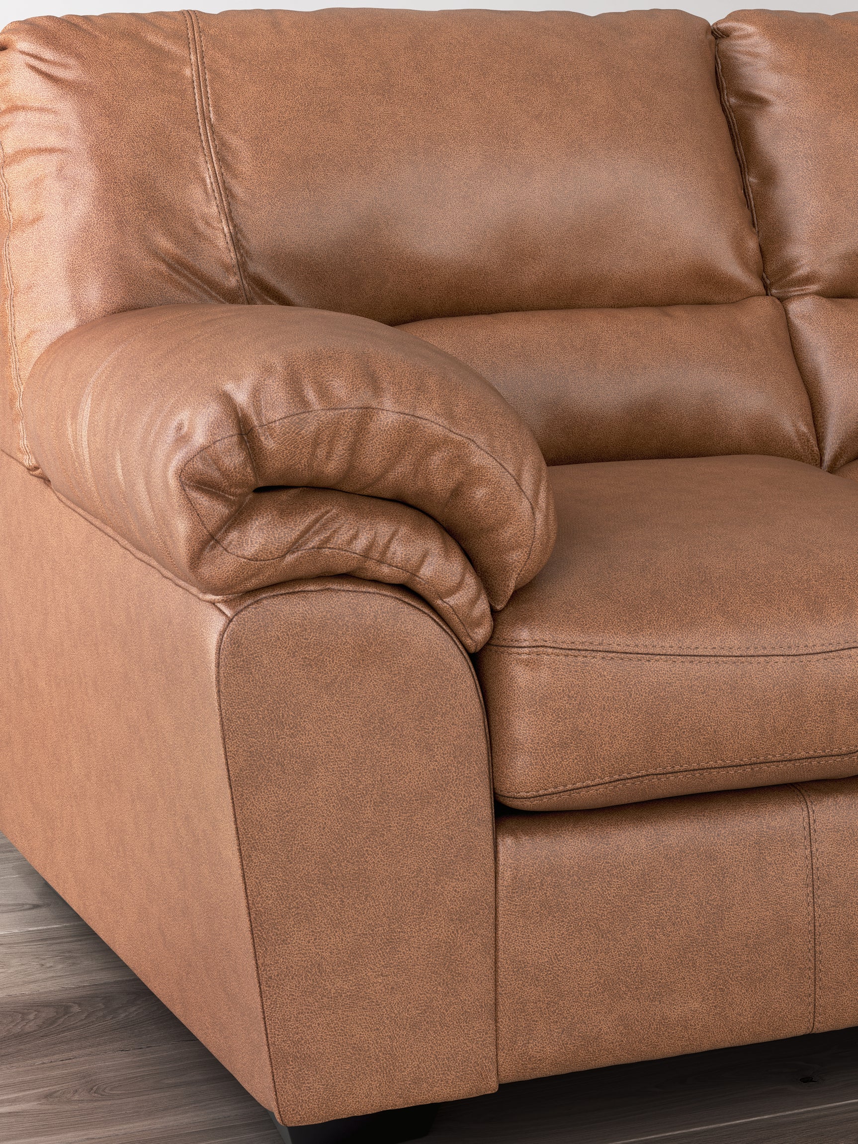 WillowBend Caramel Faux Leather Sofa