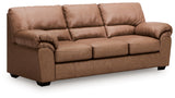 WillowBend Caramel Faux Leather Sofa