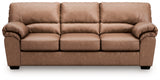WillowBend Caramel Faux Leather Sofa