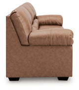 WillowBend Caramel Faux Leather Sofa