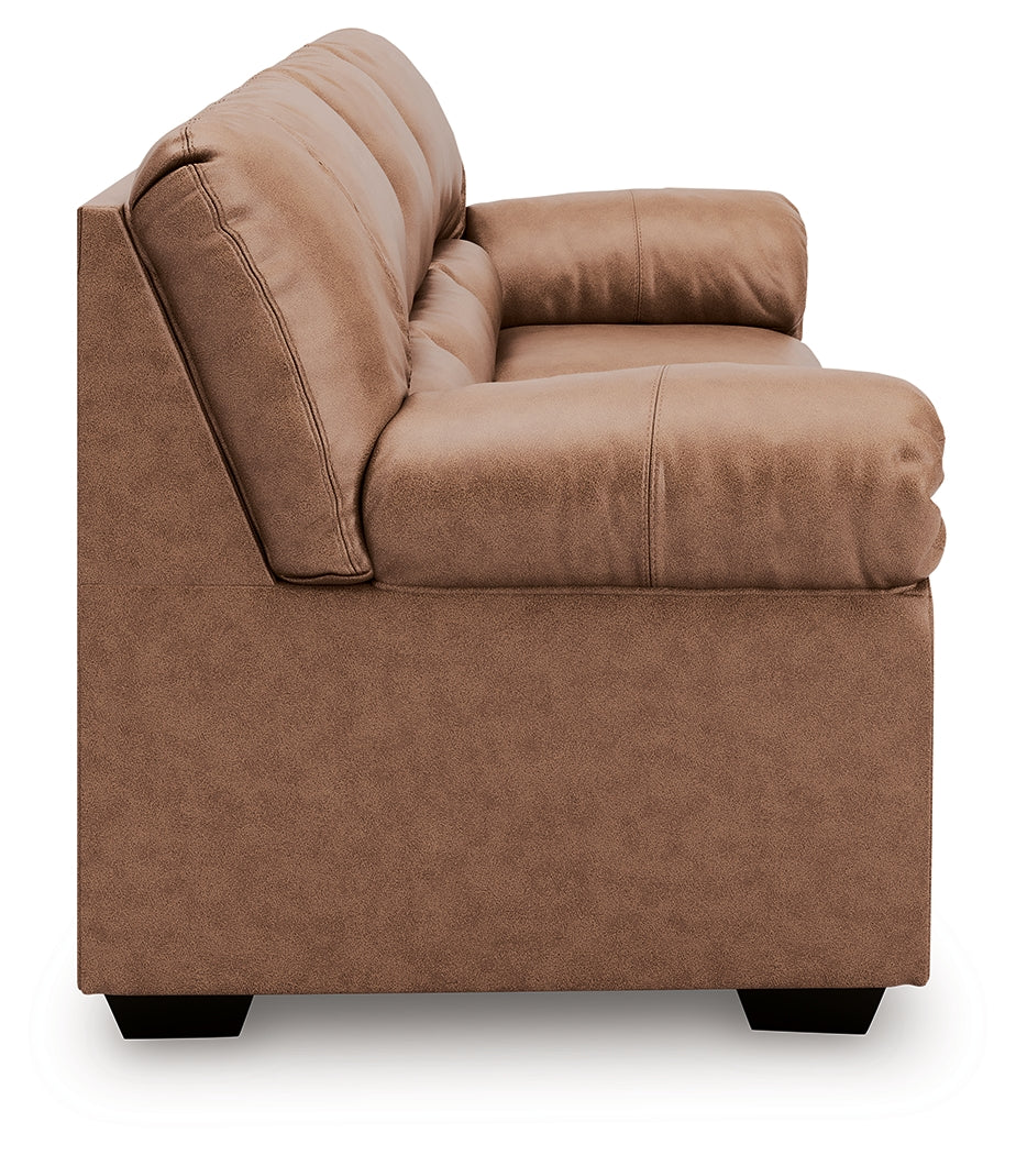 WillowBend Caramel Faux Leather Sofa