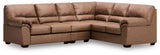 WillowBend Caramel Faux Leather 3-Piece Sectional