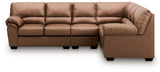 WillowBend Caramel Faux Leather 3-Piece Sectional