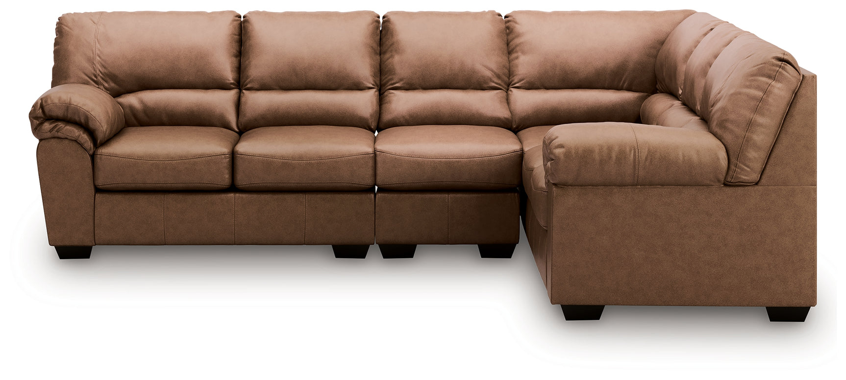 WillowBend Caramel Faux Leather 3-Piece Sectional