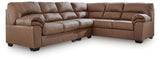 WillowBend Caramel Faux Leather 3-Piece Sectional