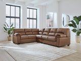 WillowBend Caramel Faux Leather 3-Piece Sectional