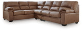 WillowBend Caramel Faux Leather 3-Piece Sectional