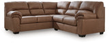 WillowBend Caramel Faux Leather 2-Piece Sectional