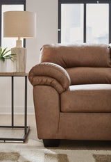 WillowBend Caramel Faux Leather 3-Piece Sectional