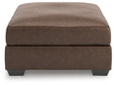 WillowBend Umber Faux Leather Oversized Accent Ottoman