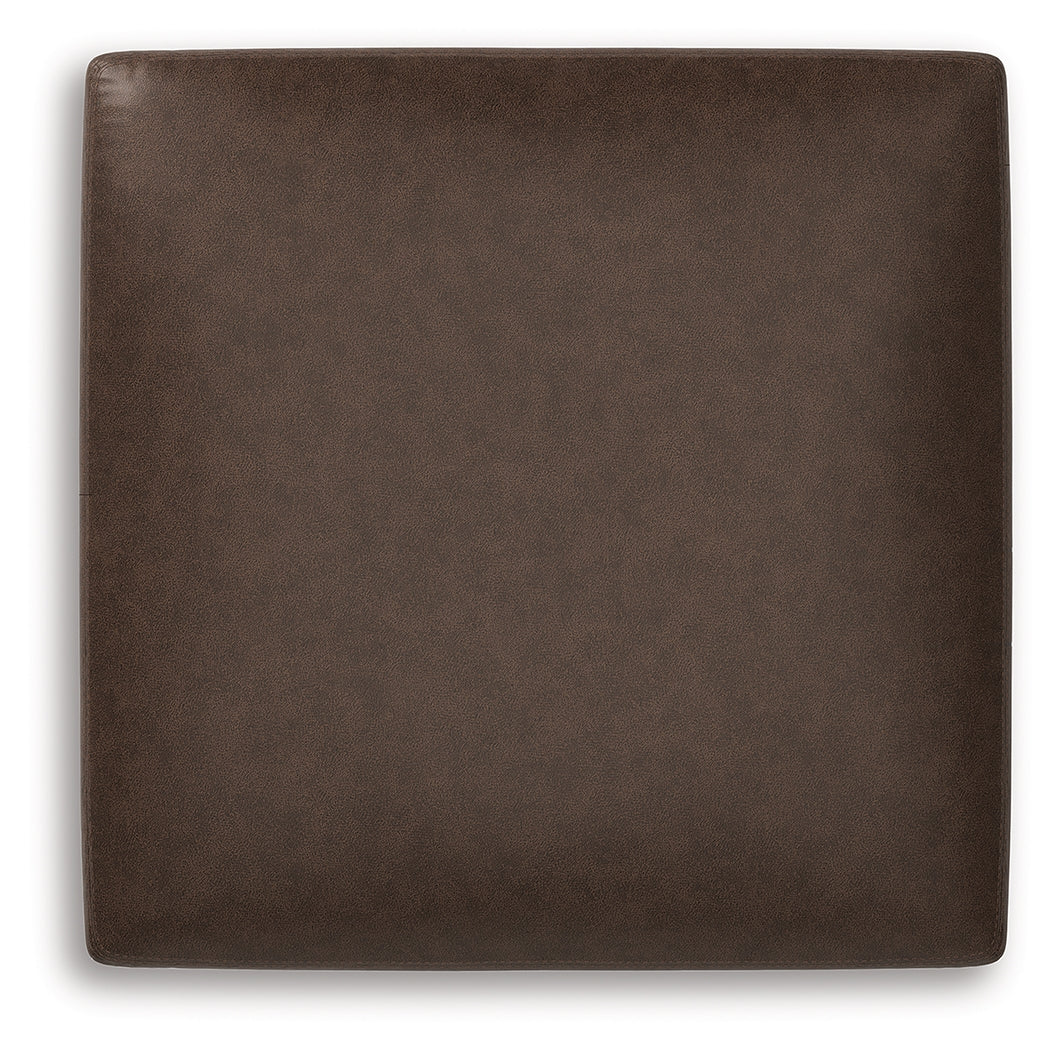 WillowBend Umber Faux Leather Oversized Accent Ottoman