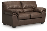 WillowBend Umber Faux Leather Loveseat