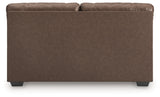 WillowBend Umber Faux Leather Loveseat