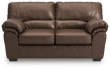 WillowBend Umber Faux Leather Loveseat