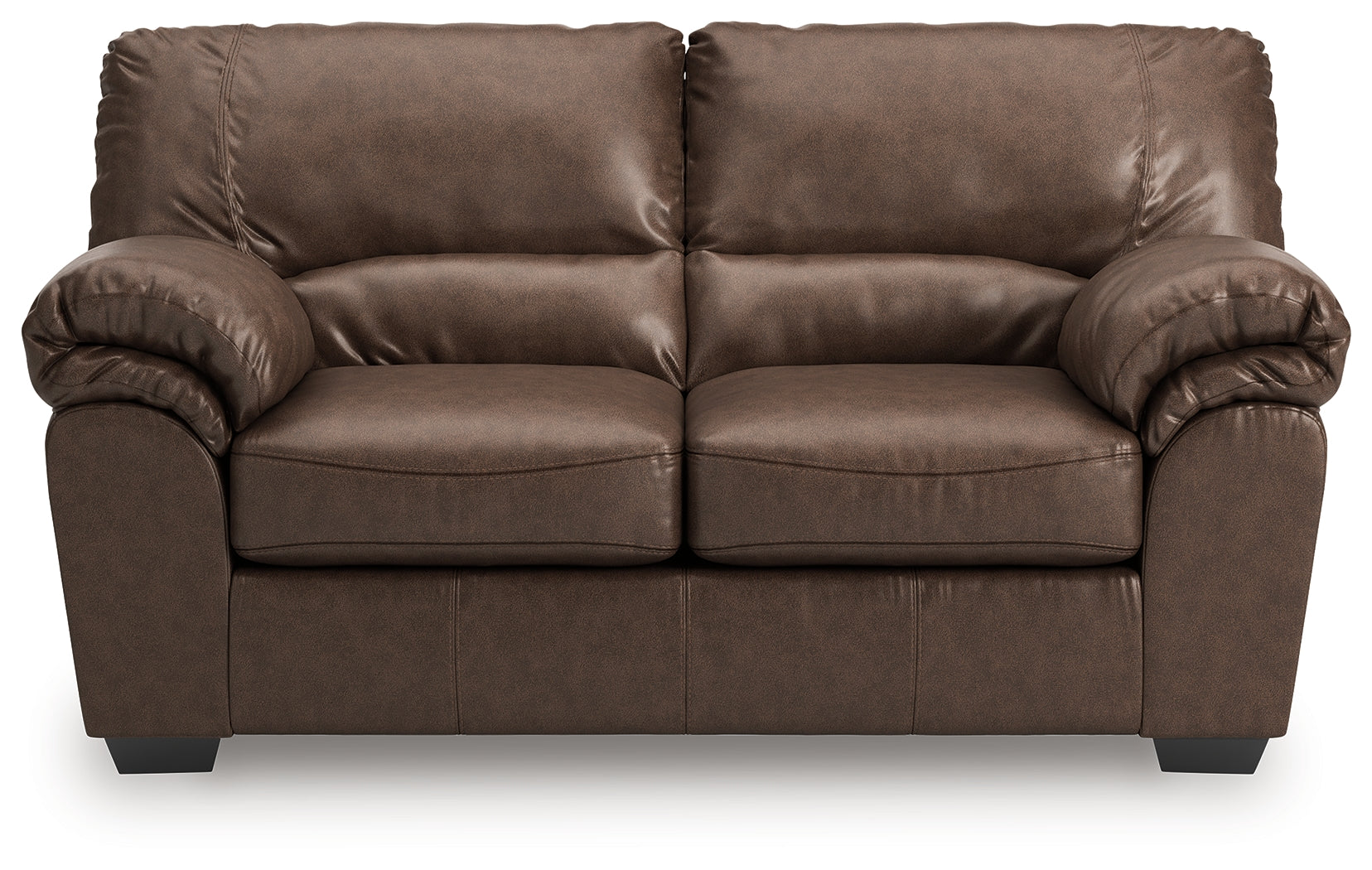 WillowBend Umber Faux Leather Loveseat