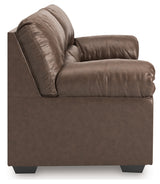 WillowBend Umber Faux Leather Loveseat
