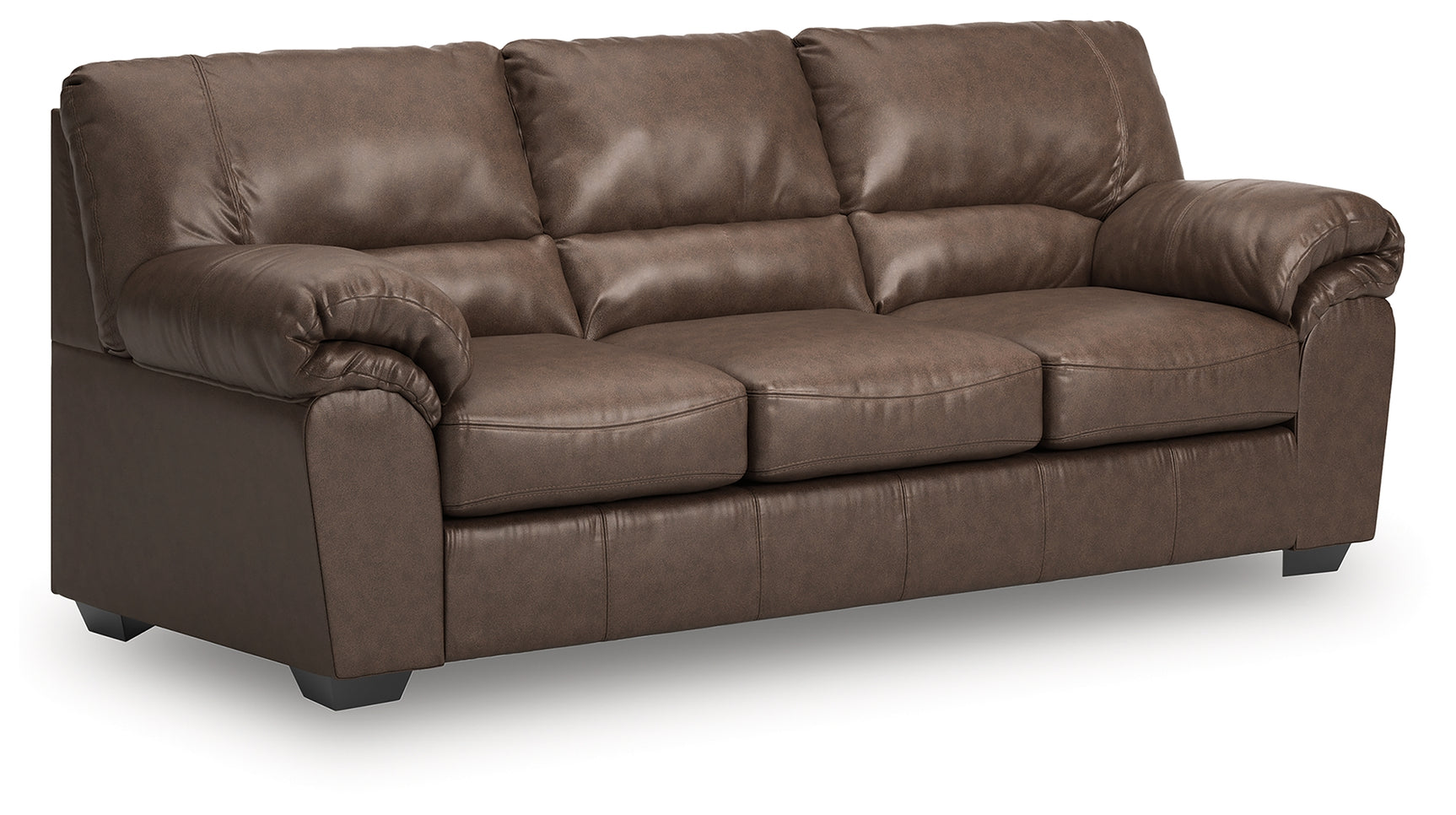 WillowBend Umber Faux Leather Sofa