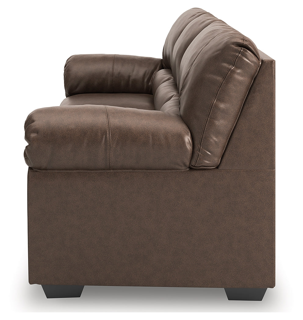 WillowBend Umber Faux Leather Sofa