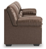 WillowBend Umber Faux Leather Sofa