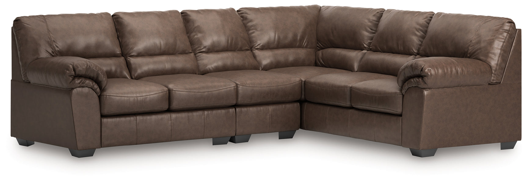 WillowBend Umber Faux Leather 3-Piece Sectional
