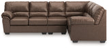 WillowBend Umber Faux Leather 3-Piece Sectional