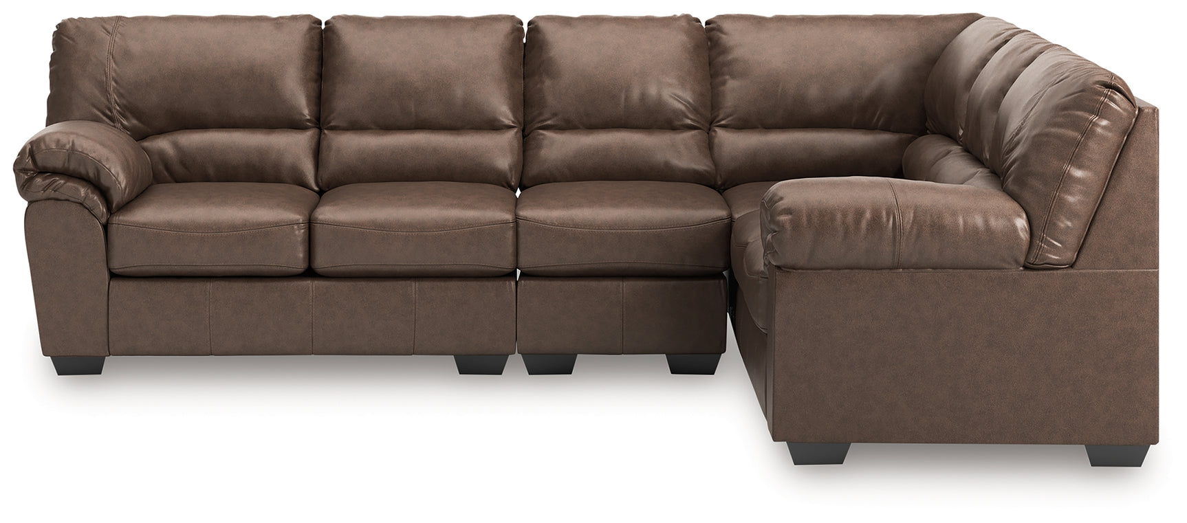WillowBend Umber Faux Leather 3-Piece Sectional