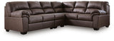 WillowBend Umber Faux Leather 3-Piece Sectional