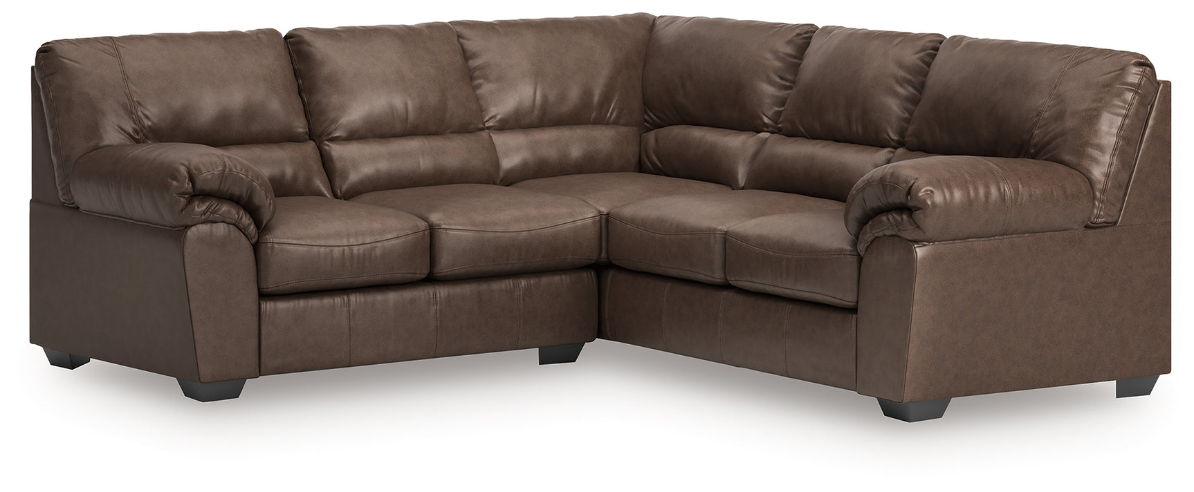 WillowBend Umber Faux Leather 2-Piece Sectional