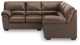 WillowBend Umber Faux Leather 2-Piece Sectional