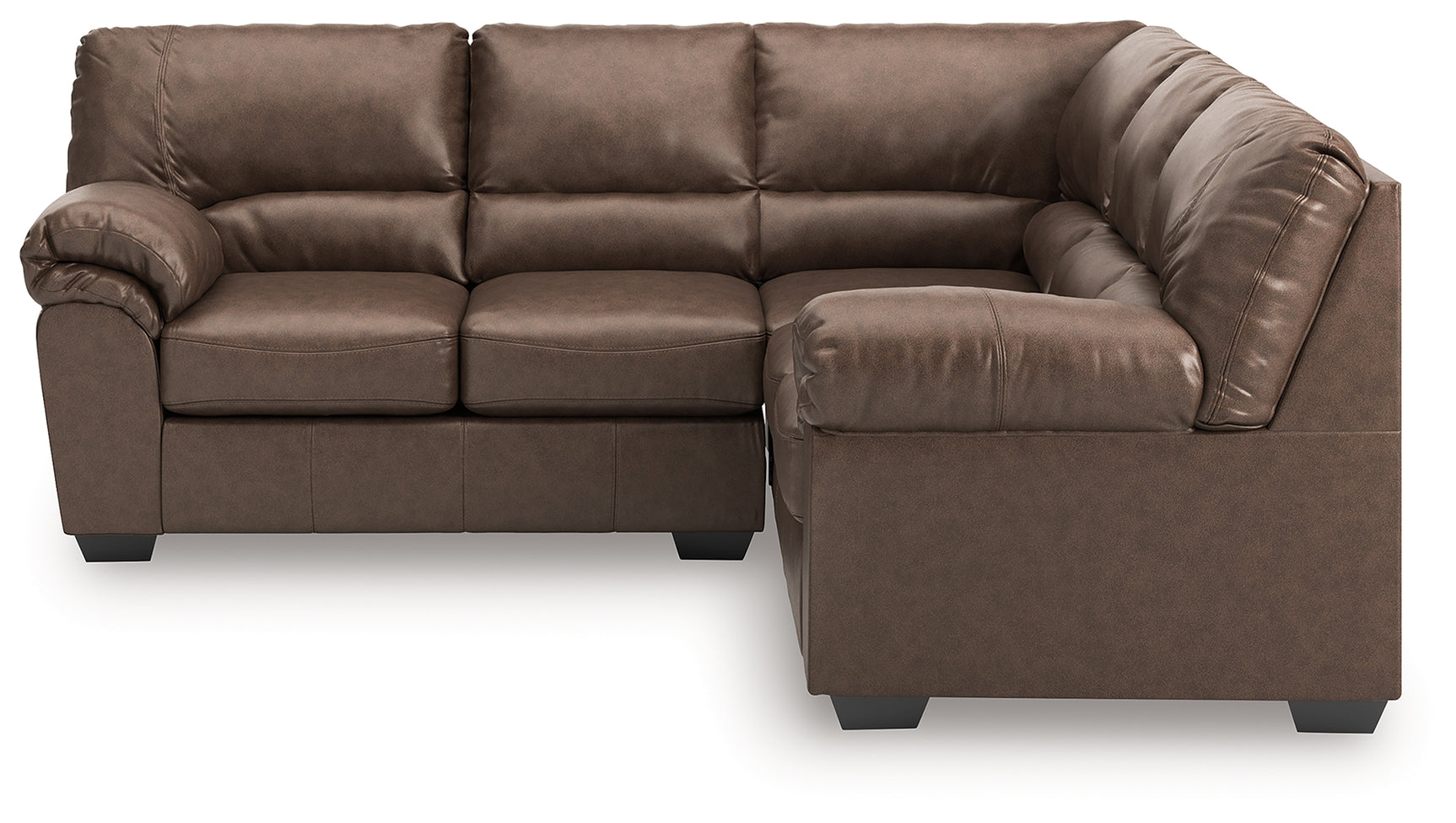 WillowBend Umber Faux Leather 2-Piece Sectional