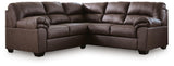 WillowBend Umber Faux Leather 2-Piece Sectional