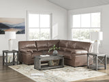 WillowBend Umber Faux Leather 2-Piece Sectional
