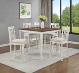 Brody 5-Piece White Brown Counter Height Set from Ella Furniture