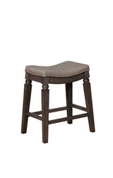 Farlin Gray Saddle Modern Fabric Wood Counter Height Stool - Ella Furniture