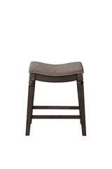 Farlin Gray Saddle Modern Fabric Wood Counter Height Stool - Ella Furniture