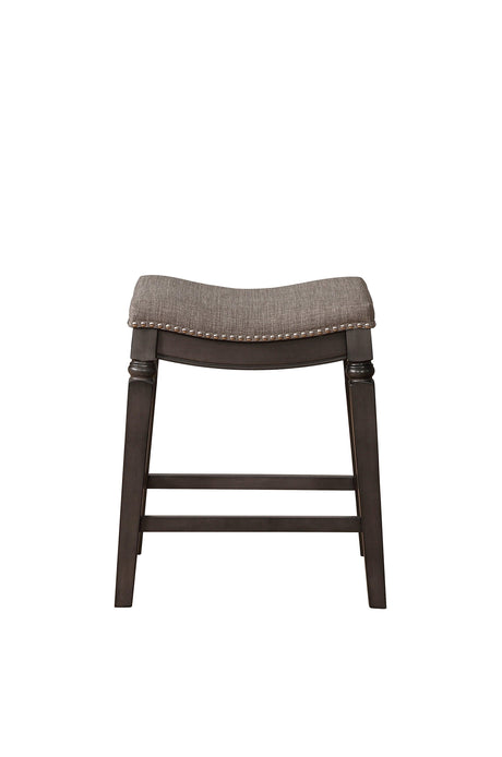 Farlin Gray Saddle Modern Fabric Wood Counter Height Stool - Ella Furniture