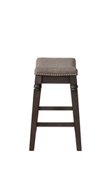 Farlin Gray Saddle Modern Fabric Wood Counter Height Stool - Ella Furniture