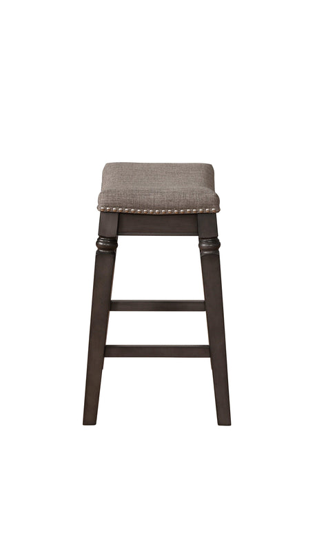 Farlin Gray Saddle Modern Fabric Wood Counter Height Stool - Ella Furniture