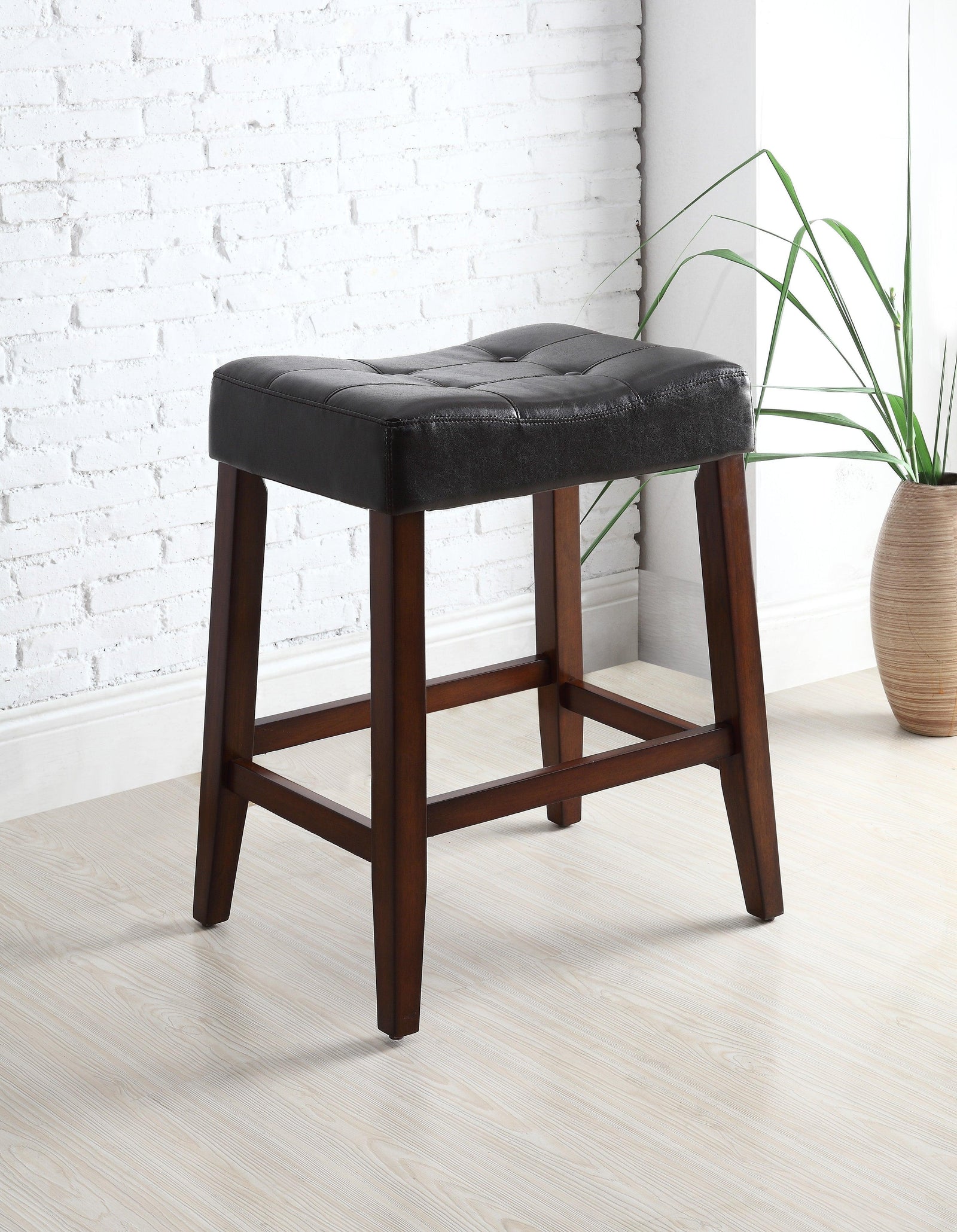 Kent Saddle Espresso Modern Traditinoal Fabric Wood Chair 24 - Ella Furniture